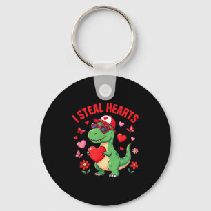 I Steal Hearts Dinosaur Trex Dino Love Valentines Key Ring