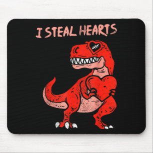 I Steal Hearts Dinosaur Trex Dino Love Valentines Mouse Mat