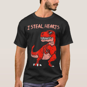 I Steal Hearts Dinosaur Trex Dino Love Valentines T-Shirt