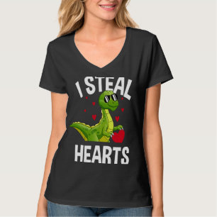 I Steal Hearts Dinosaur Valentines Day For Baby Bo T-Shirt