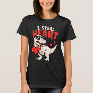 I Steal Hearts Dinosaur Valentines For Boys Girls  T-Shirt