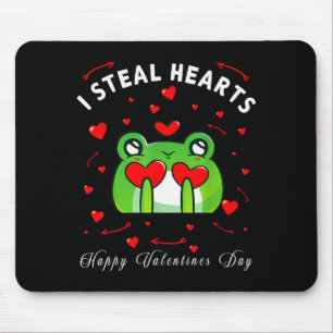 I Steal Hearts Funny Cute Frog Happy Valentines Mouse Mat