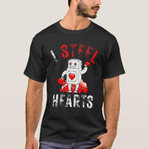 I Steal Hearts Funny Robot Play on Words Valenti T-Shirt