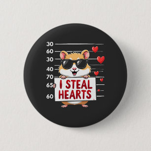 I Steal Hearts Hamster Lover Valentine Day  6 Cm Round Badge