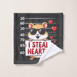 I Steal Hearts Hamster Lover Valentine Day Wash Cloth