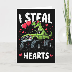 I Steal Hearts Kids Funny Trex Gifts For Boys Vale Card