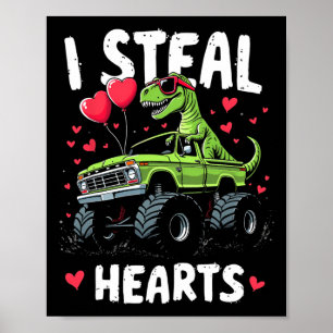 I Steal Hearts Kids Funny Trex Gifts For Boys Vale Poster