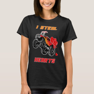 I Steal Hearts Monster Truck Valentines Day T-Shirt