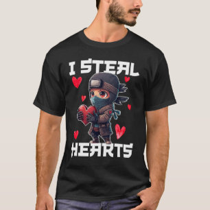 I Steal Hearts Ninja Boys Valentines Day Toddler T-Shirt