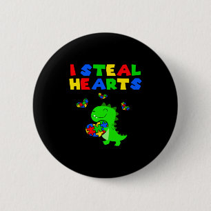 I Steal Hearts Puzzle Autism Awareness Month Rex D 6 Cm Round Badge