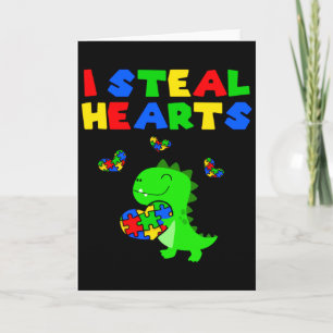 I Steal Hearts Puzzle Autism Awareness Month Rex D Card