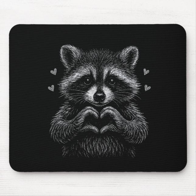 I Steal Hearts Raccoon Valentines Racoon Meme Grap Mouse Mat (Front)