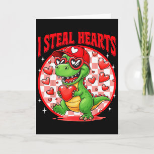 I Steal Hearts T-rex Dino By Boy Valentines Toddle Card
