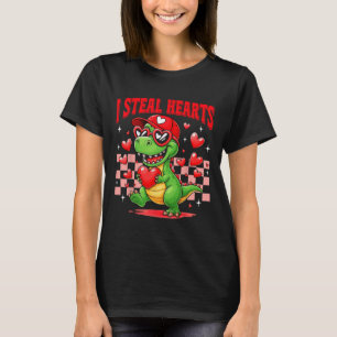 I Steal Hearts T-rex Dino By Boy Valentines Toddle T-Shirt