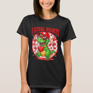 I Steal Hearts T-rex Dino By Boy Valentines Toddle T-Shirt