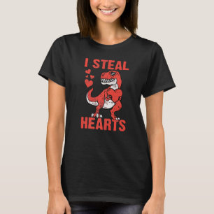 I Steal Hearts T-Rex Dino Valentine Dinosaur Boy K T-Shirt