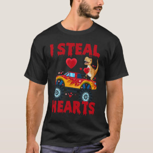 I Steal Hearts T Rex Dinosaur Valentines Day For B T-Shirt