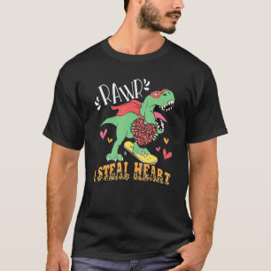 I Steal Hearts Trex Dino Baby Boy Funny Trex Valen T-Shirt