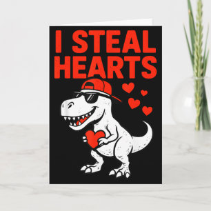 I Steal Hearts Trex Dino Baby Boy Valentines Toddl Card