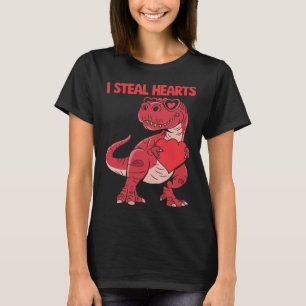 I Steal Hearts Trex Dinosaur Gles Valentine Day Bo T-Shirt