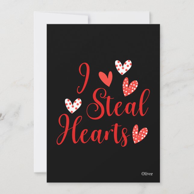 I Steal Hearts Valentine Holiday Card (Front)