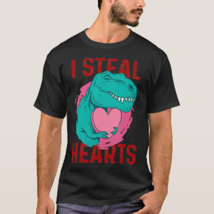 I Steal Hearts Valentines Day cute Dinosaur T re L T-Shirt