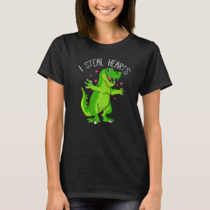 I Steal Hearts Valentines Day Dinosaur Boys Valent T-Shirt