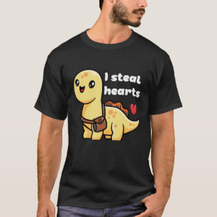 I Steal Hearts Valentine's Day Dinosaur T-Shirt