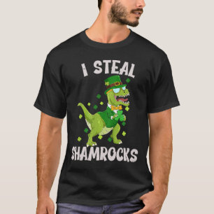 I Steal Shamrocks st patrick's day Dinosaur 1 T-Shirt