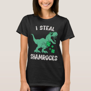 I Steal Shamrocks  st patrick's day Dinosaur T-Shirt