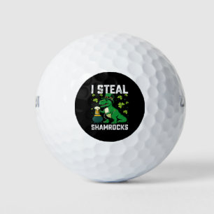 I Steal Shamrocks T Rex Dinosaur St Patrick's Day Golf Balls