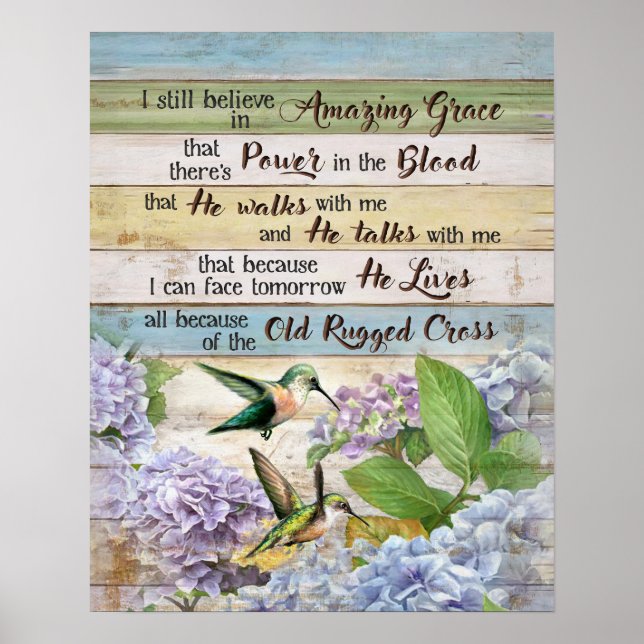  I Still Believe In Amazing Grace Hummingbird  Poster (Front)