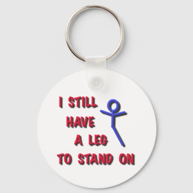 I Still Have a Leg to Stand on, red,blue,stickman Key Ring (Front)