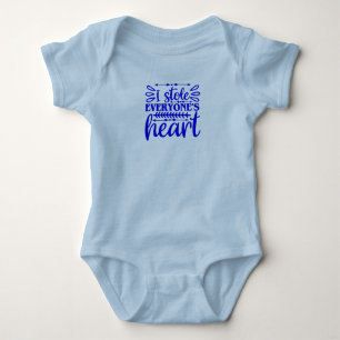 I Stole Everyone's Heart Blue Boy's Baby Bodysuit