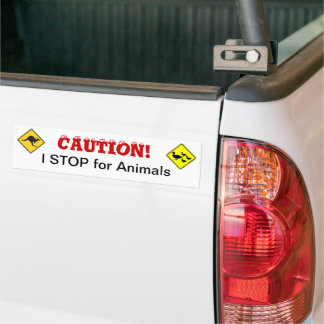 I STOP for Animals Bumper Sticker