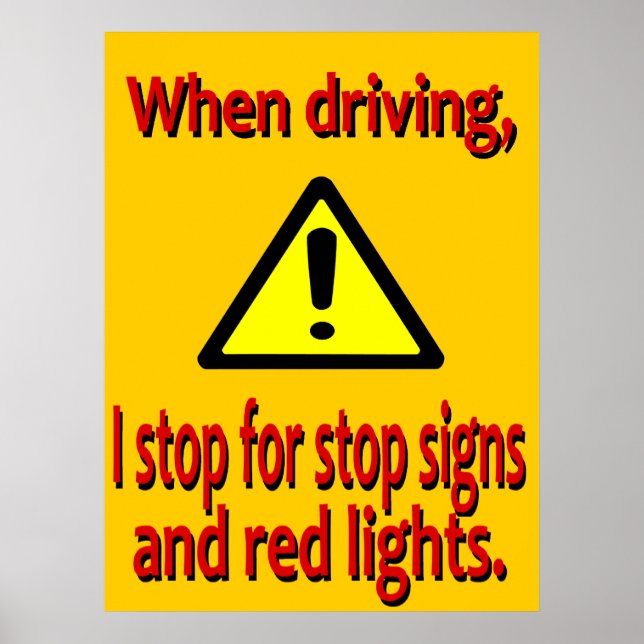 I Stop for Stop Signs Poster (Front)
