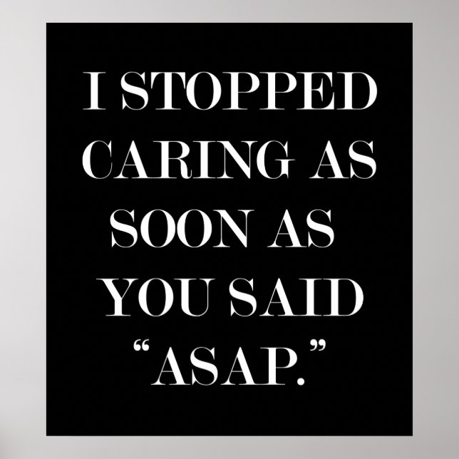 I stopped caring... poster (Front)