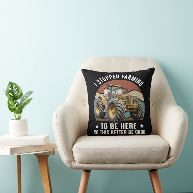 I Stopped Farming To Be Here So This Better  Cushion (Chair)