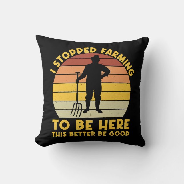 I Stopped Farming To Be Here This Better Be Good Cushion (Front)