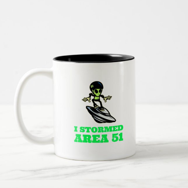 I Stormed Area 51 Two-Tone Coffee Mug (Left)