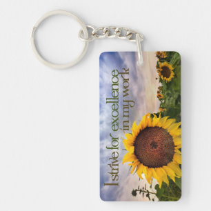 "I strive for excellence" Motivation Affirmation Key Ring