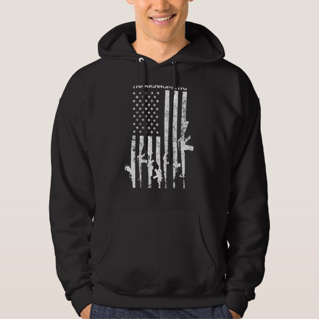 I Study Triggernometry  Funny Gun Pro Guns Flag  O Hoodie (Front)