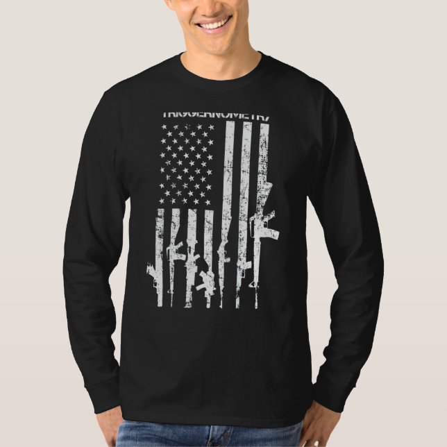 I Study Triggernometry  Funny Gun Pro Guns Flag  O T-Shirt (Front)