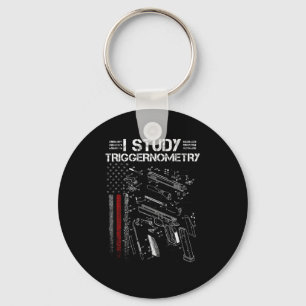 I Study Triggernometry Gun Veteran Christmas Key Ring