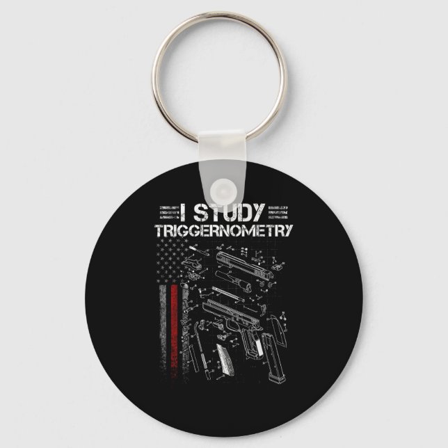 I Study Triggernometry Gun Veteran Christmas  Key Ring (Front)