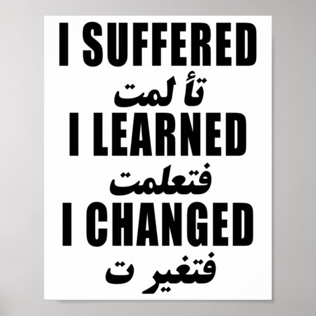 I Suffered I Learned I Changed Sticker  Poster (Front)