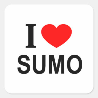 I ❤️ SUMO I LOVE SUMO I HEART SUMO SQUARE STICKER