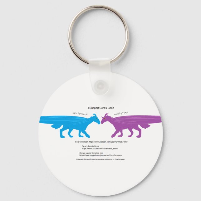 I Support Cera's Goal Keychain (Back)