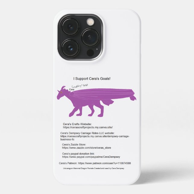 I Support Cera's Goals phone case (Back)