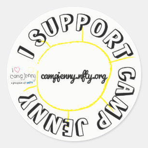 I Support CJ Circle White Classic Round Sticker